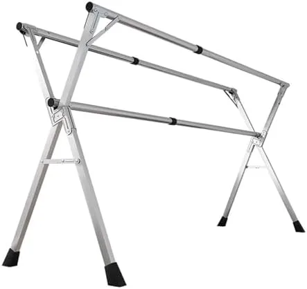 Vista 8 de Collapsible Stainless Steel Clothes Drying Rack – Adjustable & Foldable Laundry Rack with 20 Windproof Hooks – Space-Saving Garment Dryer for Indoor