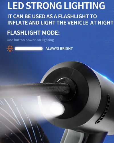Vista 4 de Inflador de neumáticos, compresor de aire portátil, bomba de aire automática de 12 V CC para neumáticos de automóvil, 150 PSI con medidor de presión