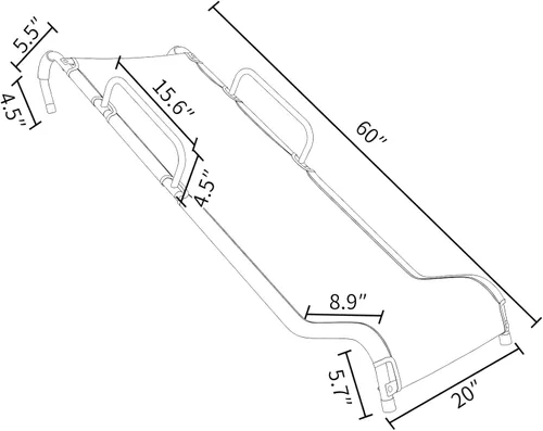 Vista 5 de Universal Trampoline Slide 60" * 20" Slide with 2 Iron Plasticized Handles Buffer Bottom Wear-Resistant Fabric Safety Ladder for Kids and Toddle
