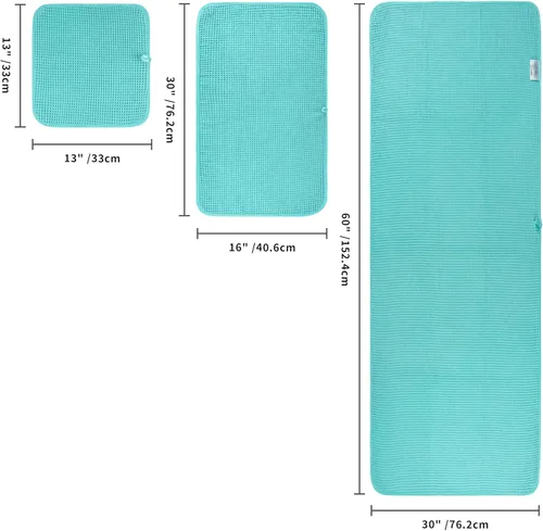 Vista 2 de POLYTE Juego de toallas de baño de gran tamaño de microfibra de secado rápido de 430 GSM, sin pelusas, 6 piezas (tejido de gofre)