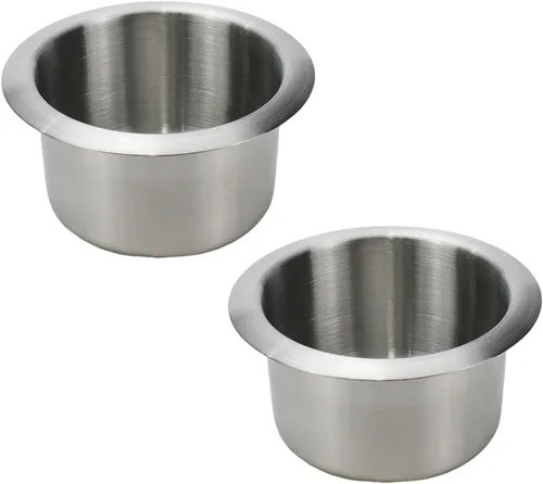 Vista 6 de Antrader 2 piezas de sujetavasos de aleación de aluminio, insertos de repuesto para sofá/barco/sofá reclinable/coche, negro, 102×62mm