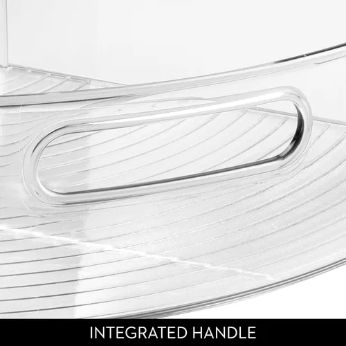 Vista 7 de iDesign Plato Giratorio Lazy Susan de Plástico Reciclado, 16.5" Cuña de 1/4 Almacenamiento de Despensa Transparente Paquete de 2