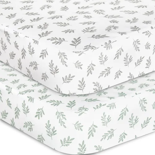 Vista 8 de Pack and Play Sábanas ajustadas, paquete de 2 sábanas para colchón Graco Pack n Play, sábanas para cuna pequeña para bebés niños y niñas