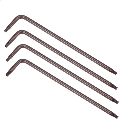 Vista 9 de uxcell T25 Anti manipulación Torx Star Key Bit Llave, forma de L 5.12 pulgadas brazo largo, acero S2 4 piezas