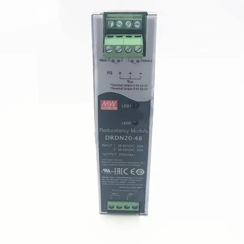 Original MEAN WELL DRDN20-48 48V 36 ~ 60Vdc 20A riel DIN fuente de alimentación módulo redundancia utilizado con fuente de alimentación de reserva