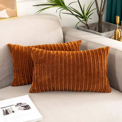 Vista 147 de UGASA - Juego de 2 fundas de almohada de terciopelo a rayas, funda decorativa para cojín con cremallera oculta para el hogar, sofá, dormitorio