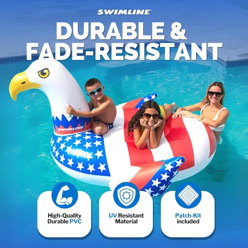 Vista 2 de Águila calva americana gigante para montar, inflable flotador para piscinas