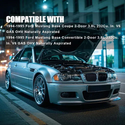 Vista 2 de Kit de manguera de refrigerante de silicona G-PLUS con abrazaderas compatible con FORD MUSTANG GT/GTS/SVT V8 1994-1995 (Negro 2 piezas)