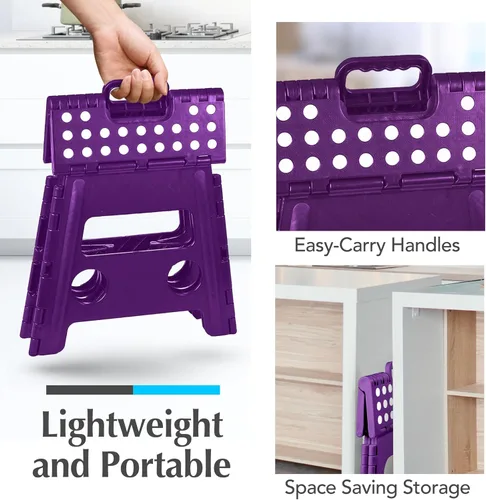 Vista 7 de Handy Laundry Folding Lightweight Step Stool - Sturdy Enough to Support Adults and Safe Enough for Kids - Opens Easy with One Flip - Great for