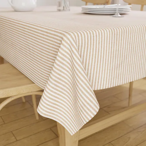 Vista 44 de Encasa XO Mantel cuadrado de algodón 35"x35" Franca Beige Checks Cheques Franca Beige