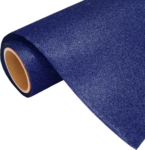 Vista 38 de Threadart Película de vinilo de transferencia de calor azul HTV Colores con purpurina Rollo de corte personalizado de 20 pulgadas de ancho por