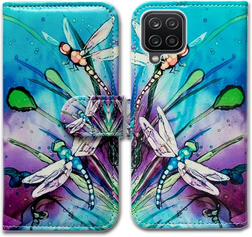 Vista 9 de Bcov Funda para Galaxy A12, funda de cuero con tapa y soporte para ranura para tarjeta y soporte para Samsung Galaxy A12 2021