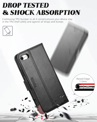 Vista 6 de TUCCH - Funda tipo cartera compatible con iPhone 8