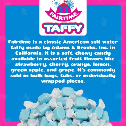 Vista 7 de Adams & Brooks Fairtime Taffy - Caramelo azul a granel para bufés de dulces, caramelo de frambuesa azul, caramelo de frambuesa azul - 3 libras