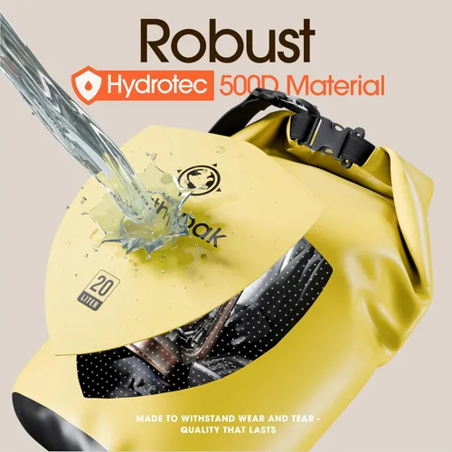 Vista 24 de Earth Pak Bolsa Seca Impermeable - Mochila Impermeable de Cierre Enrollable Superior Mantiene el Equipo Seco para Kayak con Funda Impermeable