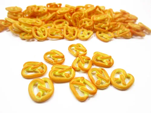 Vista 2 de Lote 20 Pretzel Suelto Panadería Pan Casa de Muñecas Miniaturas Alimentos Suministro 12156