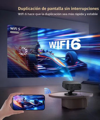 Vista 7 de 1500ANSI Google TV Proyector inteligente, enfoque automático y Keystone, con soporte For Office Presentations, Classroom Teaching, Outdoor Camping