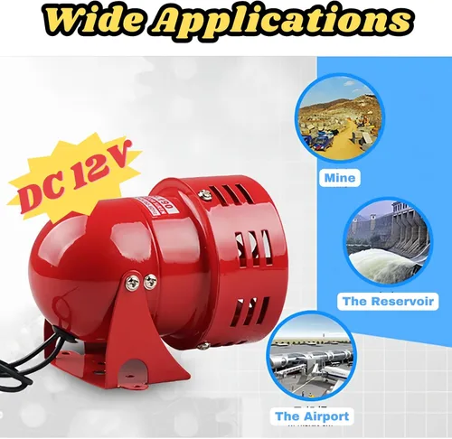 Vista 2 de Alarma al aire libre DC 12 V con cable de alarma ruidosa sirena para el hogar sistema de protección de seguridad interior al aire libre ignífugo