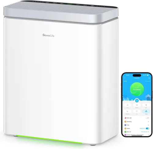 GoveeLife Purificador de aire inteligente para el hogar, habitaciones grandes, cubre hasta 1046 pies cuadrados, monitor PM2.5, modo de sueño, filtro