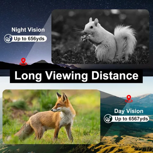 Vista 5 de oneleaf.ai Encuentra NV200 LRF 1.969 in 4K Digital Day/Night Vision Binoculares con telémetro láser