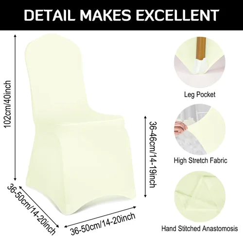 Vista 3 de Babenest Fundas para silla de elastano mejoradas, universales, elásticas, lavables, para sillas de comedor, fundas protectoras para bodas