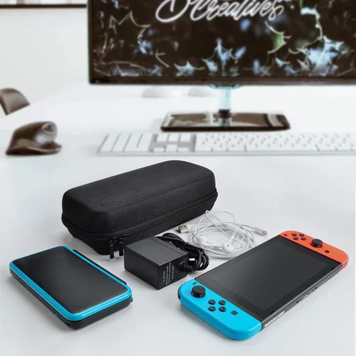 Vista 7 de Deruitu Funda de transporte para Switch compatible con Nintendo SwitchSwitch OLED - Adaptador de cargador de CA - con 20 cartuchos de juego carcasa