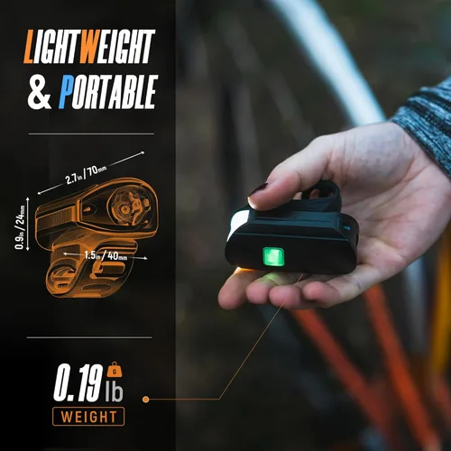 Vista 3 de Juego de luces de bicicleta 1500LM USB recargable faro y luz trasera impermeable 5 modos de iluminación para bicicletas para carretera y montaña