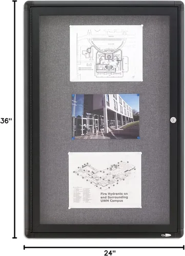 Vista 5 de Quartet QRT2363L - Tablón de anuncios de tela de radio cerrado, 2 x 3, 1 puerta, marco de grafito