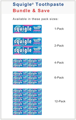 Vista 6 de Squigle Pasta de dientes esmaltada ahorradora: 36% xilitol. con fluoruro. Sin SLS. Previene las aftas, el mal aliento, la dermatitis perioral