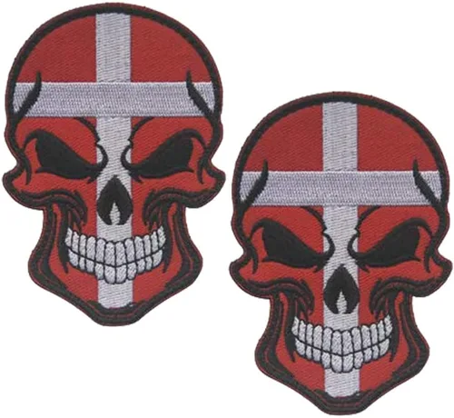 Vista 13 de 2 parches de bandera de AliPlus de España, parches de calavera bordados, tácticos, militares, moral, parche con gancho y bucle