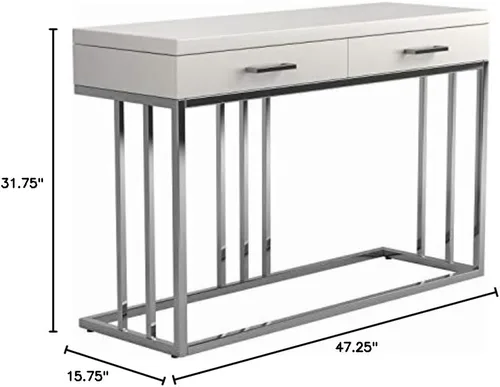 Vista 3 de Coaster Furniture Sofá Mesa Italiana Blanco y Latón Rosa 723139