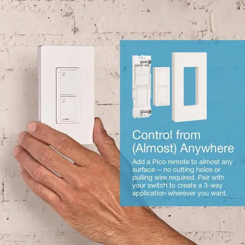 Vista 6 de Lutron Caseta - Interruptor de luz inteligente original (requiere Lutron Smart Hub), para el hogar, luces LED y ventiladores, 6 amperios, un solo