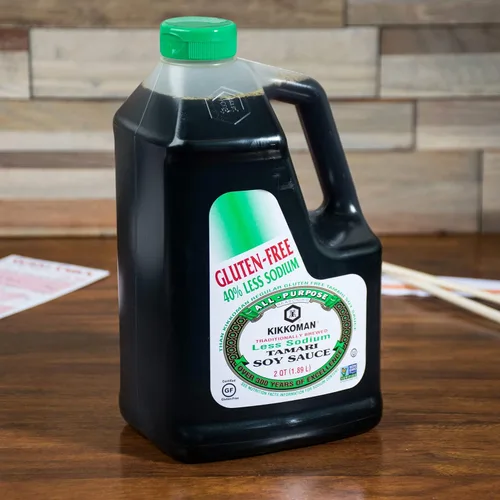 Vista 3 de Kikkoman Less Sodium Gluten Free Tamari Soy Sauce .5 Gallon Container