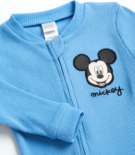 Vista 5 de Disney Mameluco de Mickey Mouse para bebés y niños, paquete de 2 mamelucos con pies Sleep n' Play (0-9 meses)
