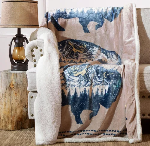 Vista 48 de Carstens, Inc. Dean Crouser - Manta de forro polar Sherpa de gran tamaño, 54 x 68 pulgadas, A Moment's Rest