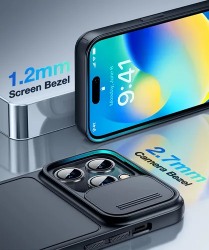 Vista 3 de Simtect Funda diseñada para iPhone 14 Pro Max con funda deslizante para cámara, a prueba de golpes y grado militar para iPhone 14 Pro Max de 6.7