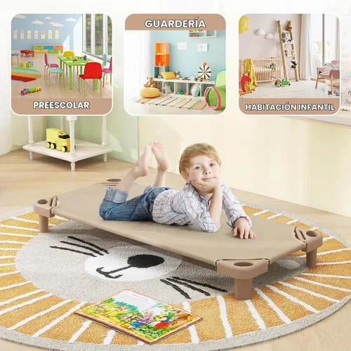 Vista 6 de Costzon Cunas apilables para guardería infantil preescolar (6 paquetes)