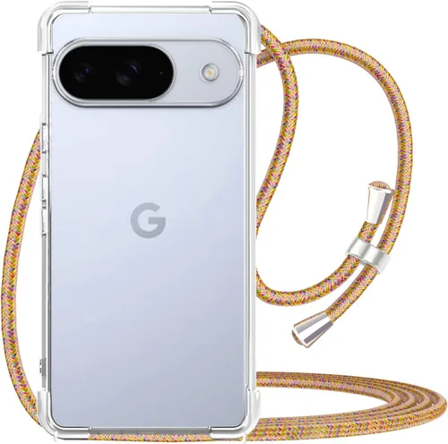 Vista 9 de YESPURE Funda para teléfono Google Pixel 7 Pro, transparente, ajustable, con cordón para el cuello, para mujeres, niñas, TPU suave, delgada, a