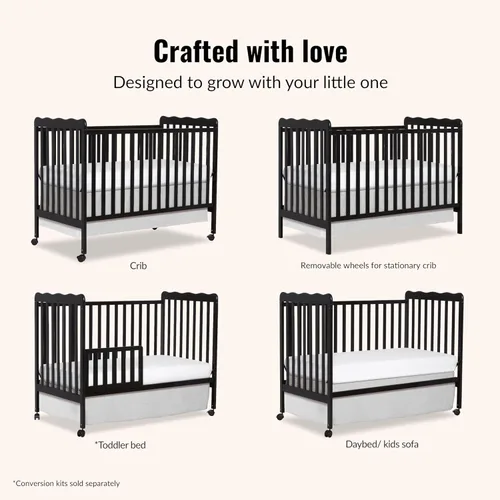Vista 6 de Dream On Me Carson Classic - Cuna convertible 3 en 1 en color negro