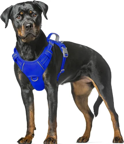 Vista 34 de BARKBAY Arnés para Perro Sin Tirones Talla Grande Arnés Reflectante para Perro con Clip Frontal y Asa de Control Fácil para Caminar Entrenar Correr