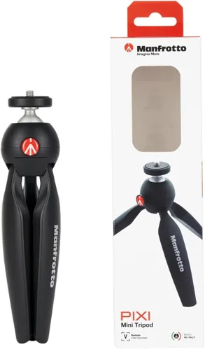 Vista 5 de Manfrotto PIXI - Mini trípode de aluminio para mesa, color negro