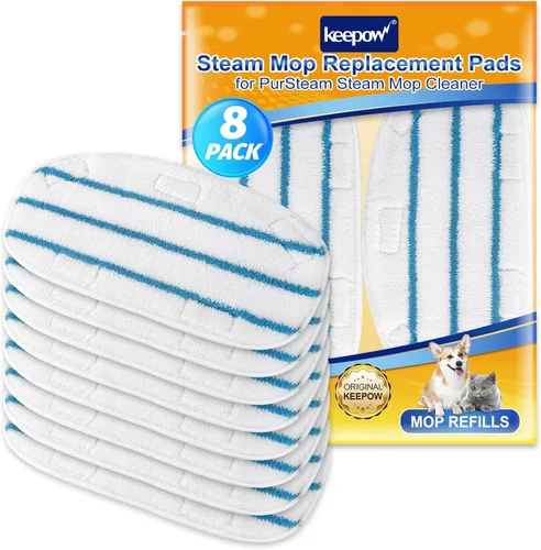 Vista 9 de KEEPOW Almohadillas de trapeador de vapor compatibles con PurSteam Steam Mop Cleaner 10 en 1/ThermaPro 211, almohadillas de repuesto de microfibra