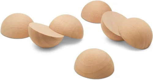 Vista 12 de Bolas de madera divididas de 3 pulgadas, paquete de 3 medias bolas de madera para manualidades y coronas de bricolaje, de Woodpeckers