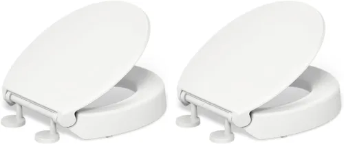 Vista 20 de KOHLER 25876-0 Hyten Asiento de inodoro redondo de cierre suave elevado de 3 pulgadas de altura, asiento contorneado con parachoques apretados