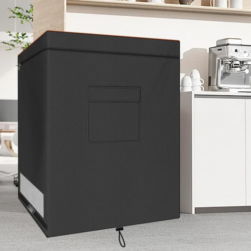 Vista 7 de Cubierta para congelador de pecho, impermeable, 420D, Oxford, protectora, para interiores y exteriores, con cremallera, se adapta a 5.0 pies cúbicos