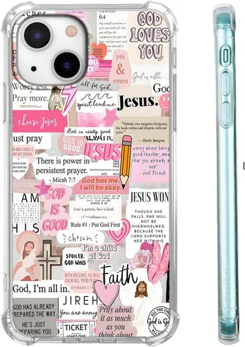 Vista 103 de Cubierta de Teléfono con Versículos de la Biblia y Citas Cristianas de Jesús en Collage, Funda Protectora Suave de TPU de Moda para iPhone 16 Pro, #1