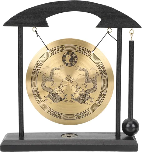 Ciieeo Gong Ornamento de latón campana de escritorio muebles japoneses Opera Gong decoración de habitación coreana Gong instrumentos de percusión