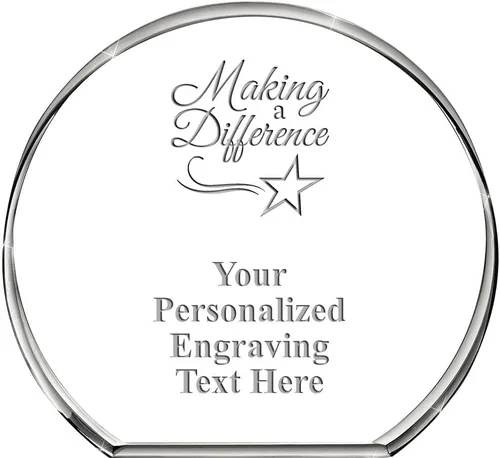 Vista 30 de Pisapapeles de círculo permanente, regalo de pisapapapeles de cristal corporativo grabado personalizado