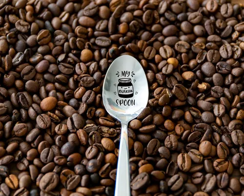Vista 5 de Divertida cuchara grabada de acero inoxidable con texto en inglés "My Nutella", cuchara de café y helado, regalo de cumpleaños, Navidad, San
