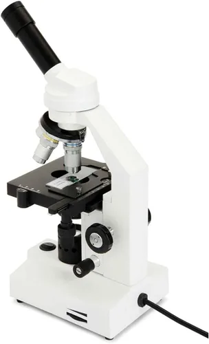 Vista 4 de Celestron Celestron Labs - Microscopio compuesto de cabeza monocular - Aumento de 40-2000x - Etapa mecánica ajustable - Incluye 2 oculares y 10